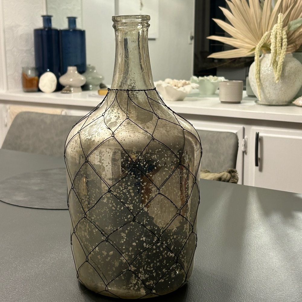 Decorative Glass Vase with Netting
